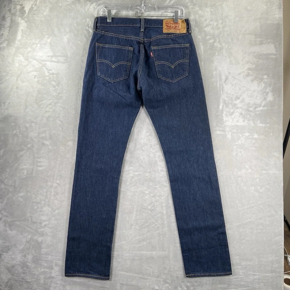 Levi's 501 Jeans Mens 30x32 Original Straight Leg Button Fly Dark Blue Denim